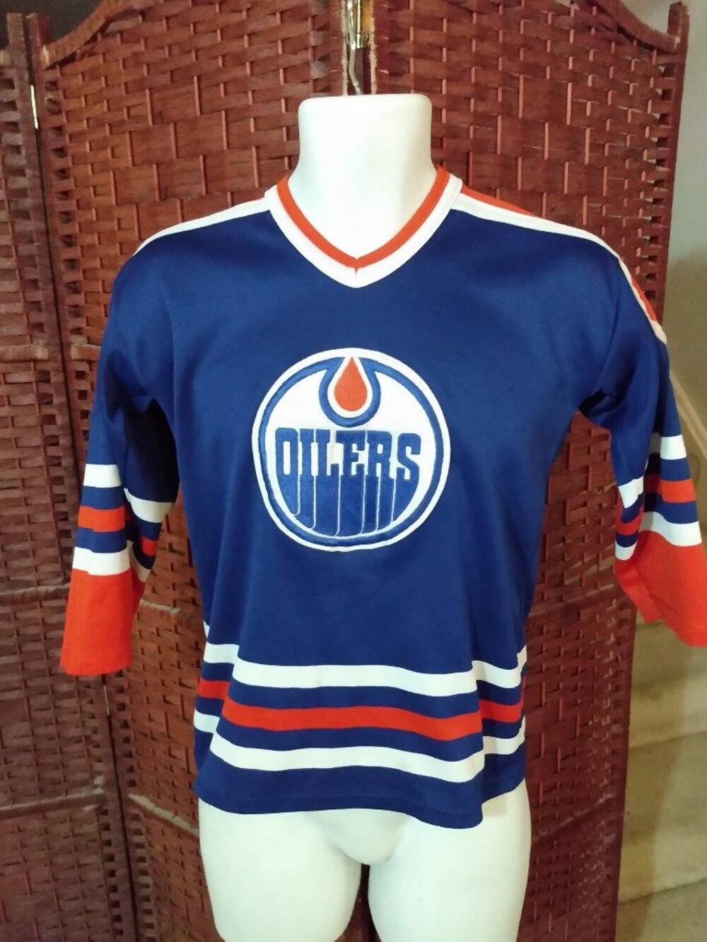 Vintage Edmonton Oilers Jersey Youth 90s Stitched Large NHL Hockey